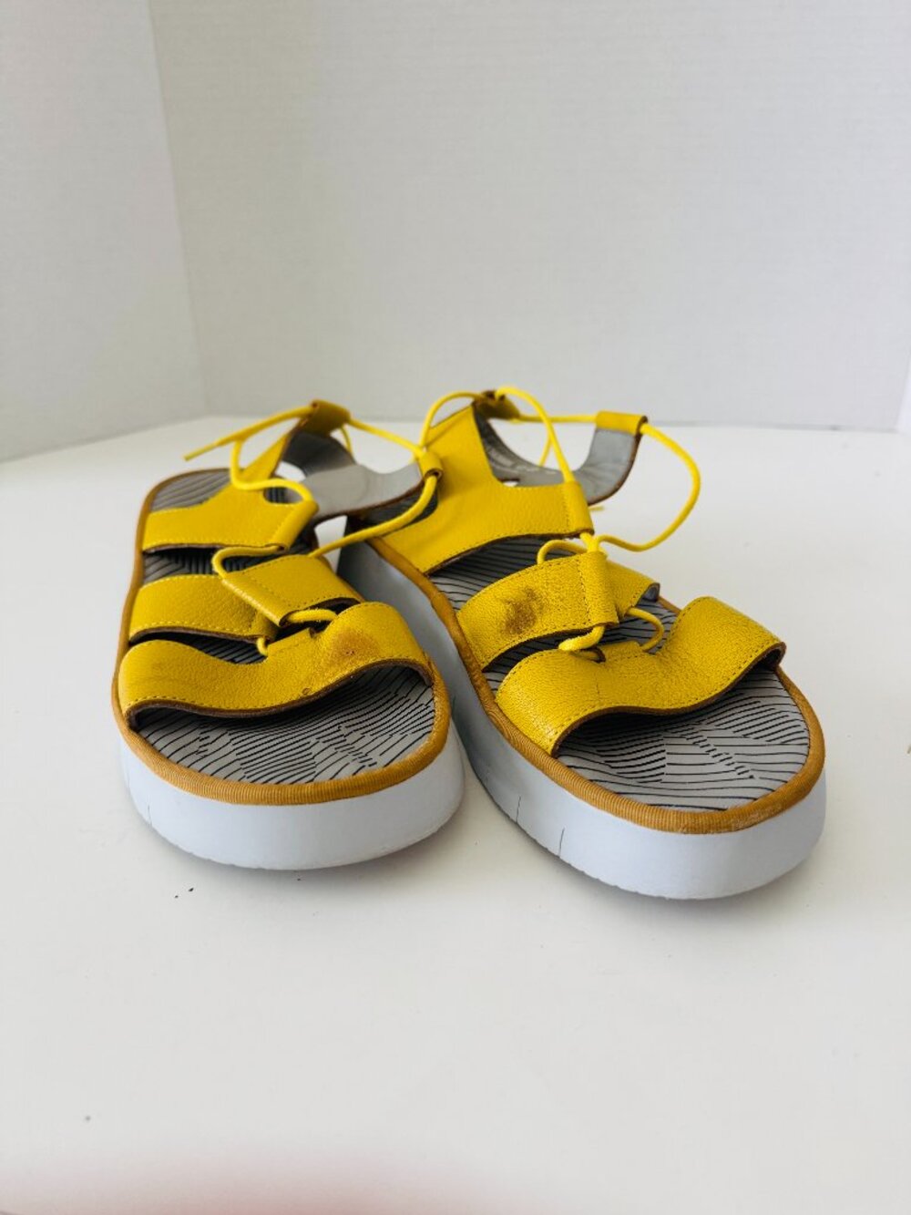Fly London Caio Leather Strappy Sandals Womens EU37 US6.5 501363005 Made in Port